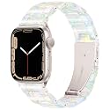Lightweight Resin Band For Apple Watch Series 11 10 9 8 7 6 5 4 3 2 1 SE 3 2 Ultra 3 2, Fashion Adjustable Replacement Strap for iWatch Bands 38mm 40mm 41mm 42mm 44mm 45mm 46mm 49mm for Women Men