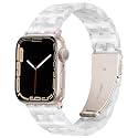 Lightweight Resin Band For Apple Watch Series 12 11 10 9 8 7 6 5 4 3 2 1 SE 3 2 Ultra 4 3 2, Fashion Adjustable Replacement Strap for iWatch Bands 38mm 40mm 41mm 42mm 44mm 45mm 46mm 49mm for Women Men