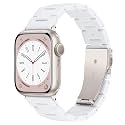 Lightweight Resin Band For Apple Watch Series 12 11 10 9 8 7 6 5 4 3 2 1 SE 3 2 Ultra 4 3 2, Fashion Adjustable Replacement Strap for iWatch Bands 38mm 40mm 41mm 42mm 44mm 45mm 46mm 49mm for Women Men