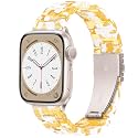 Lightweight Resin Band For Apple Watch Series 11 10 9 8 7 6 5 4 3 2 1 SE 3 2 Ultra 3 2, Fashion Adjustable Replacement Strap for iWatch Bands 38mm 40mm 41mm 42mm 44mm 45mm 46mm 49mm for Women Men