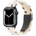 Lightweight Resin Band For Apple Watch Series 12 11 10 9 8 7 6 5 4 3 2 1 SE 3 2 Ultra 4 3 2, Fashion Adjustable Replacement Strap for iWatch Bands 38mm 40mm 41mm 42mm 44mm 45mm 46mm 49mm for Women Men