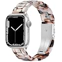 Lightweight Resin Band For Apple Watch Series 12 11 10 9 8 7 6 5 4 3 2 1 SE 3 2 Ultra 4 3 2, Fashion Adjustable Replacement Strap for iWatch Bands 38mm 40mm 41mm 42mm 44mm 45mm 46mm 49mm for Women Men