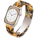 Lightweight Resin Band For Apple Watch Series 12 11 10 9 8 7 6 5 4 3 2 1 SE 3 2 Ultra 4 3 2, Fashion Adjustable Replacement Strap for iWatch Bands 38mm 40mm 41mm 42mm 44mm 45mm 46mm 49mm for Women Men