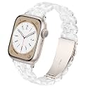 Lightweight Resin Band For Apple Watch Series 12 11 10 9 8 7 6 5 4 3 2 1 SE 3 2 Ultra 4 3 2, Fashion Adjustable Replacement Strap for iWatch Bands 38mm 40mm 41mm 42mm 44mm 45mm 46mm 49mm for Women Men