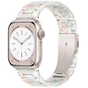 Lightweight Resin Band For Apple Watch Series 12 11 10 9 8 7 6 5 4 3 2 1 SE 3 2 Ultra 4 3 2, Fashion Adjustable Replacement Strap for iWatch Bands 38mm 40mm 41mm 42mm 44mm 45mm 46mm 49mm for Women Men