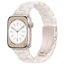Lightweight Resin Band For Apple Watch Series 12 11 10 9 8 7 6 5 4 3 2 1 SE 3 2 Ultra 4 3 2, Fashion Adjustable Replacement Strap for iWatch Bands 38mm 40mm 41mm 42mm 44mm 45mm 46mm 49mm for Women Men