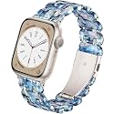 Lightweight Resin Band For Apple Watch Series 12 11 10 9 8 7 6 5 4 3 2 1 SE 3 2 Ultra 4 3 2, Fashion Adjustable Replacement Strap for iWatch Bands 38mm 40mm 41mm 42mm 44mm 45mm 46mm 49mm for Women Men