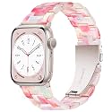 Lightweight Resin Band For Apple Watch Series 12 11 10 9 8 7 6 5 4 3 2 1 SE 3 2 Ultra 4 3 2, Fashion Adjustable Replacement Strap for iWatch Bands 38mm 40mm 41mm 42mm 44mm 45mm 46mm 49mm for Women Men