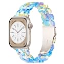 Lightweight Resin Band For Apple Watch Series 12 11 10 9 8 7 6 5 4 3 2 1 SE 3 2 Ultra 4 3 2, Fashion Adjustable Replacement Strap for iWatch Bands 38mm 40mm 41mm 42mm 44mm 45mm 46mm 49mm for Women Men