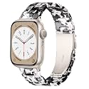 Lightweight Resin Band For Apple Watch Series 12 11 10 9 8 7 6 5 4 3 2 1 SE 3 2 Ultra 4 3 2, Fashion Adjustable Replacement Strap for iWatch Bands 38mm 40mm 41mm 42mm 44mm 45mm 46mm 49mm for Women Men