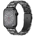 Lightweight Resin Band For Apple Watch Series 12 11 10 9 8 7 6 5 4 3 2 1 SE 3 2 Ultra 4 3 2, Fashion Adjustable Replacement Strap for iWatch Bands 38mm 40mm 41mm 42mm 44mm 45mm 46mm 49mm for Women Men