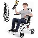 Lightweight Wheelchair for Kids & Teens, Foldable Transport Chair for Petite Adults Under 150 lbs, Compact Travel Wheelchair for Caregivers, Easy-Folding Portable Chair for Car Trunk & Daily Outings
