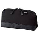 LIHIT LAB Polyester Pen Case (Pencil Case), Water &amp; Stain Repellent, 8" x 4'', Black (A7688-24)