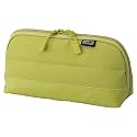 LIHIT LAB Polyester Pen Case (Pencil Case), Water &amp; Stain Repellent, Yellow Green, 8" X 4'' (A7688-6)