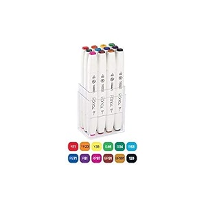 like it dual tip colorful art markers sketch pens colors with carrying case for painting sketching calligraphy drawing -twin head permanent marker pens for kids adult 12