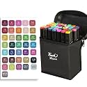 like it Dual Tip Colorful Art Markers Sketch Pens 36 Colors With Carrying Case For Painting Sketching Calligraphy Drawing -Twin Head Permanent Colouring Marker Pens For Kids Adult, Multicolor