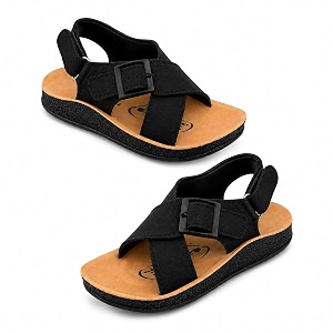 Like Style Kids Sandals Black with Gold-Tone