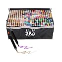 like it Dual Tip Colorful Art Markers Sketch Pens Colors With Carrying Case For Painting Sketching Calligraphy Drawing -Twin Head Permanent Marker Pens For Kids Adult (262)