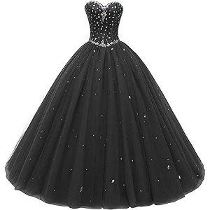 Likedpage Womens Sweetheart Ball Gown Tulle Quinceanera