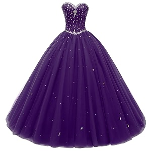 Likedpage Womens Sweetheart Ball Gown Tulle Quinceanera
