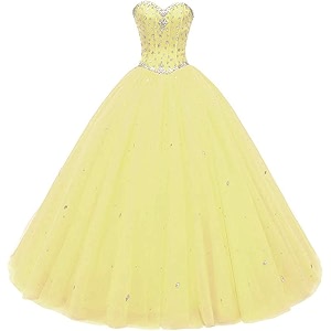 Likedpage Womens Sweetheart Ball Gown Tulle Quinceanera