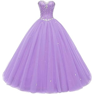 Likedpage Womens Sweetheart Ball Gown Tulle Quinceanera