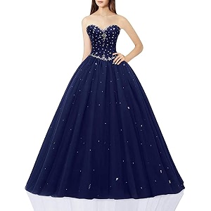 Likedpage Womens Sweetheart Ball Gown Tulle Quinceanera
