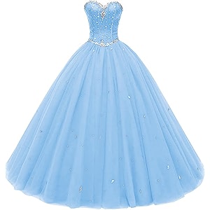 Likedpage Womens Sweetheart Ball Gown Tulle Quinceanera