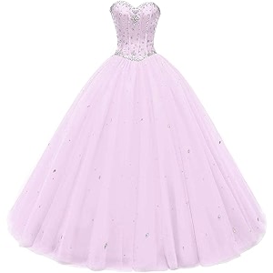 Likedpage Womens Sweetheart Ball Gown Tulle Quinceanera