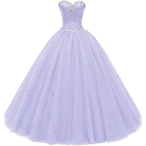 Likedpage Womens Sweetheart Ball Gown Tulle Quinceanera