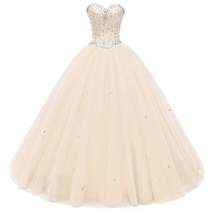 Likedpage Womens Sweetheart Ball Gown Tulle Quinceanera