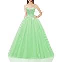 Likedpage Women's Sweetheart Ball Gown Tulle Quinceanera Dresses Prom Dress