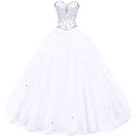 Likedpage Women's Sweetheart Ball Gown Tulle Quinceanera Dresses Prom Dress