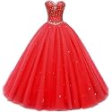 Likedpage Women's Sweetheart Ball Gown Tulle Quinceanera Dresses Prom Dress