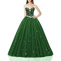 Likedpage Women's Sweetheart Ball Gown Tulle Quinceanera Dresses Prom Dress