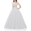 Likedpage Women's Sweetheart Ball Gown Tulle Quinceanera Dresses Prom Dress