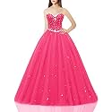 Likedpage Women's Sweetheart Ball Gown Tulle Quinceanera Dresses Prom Dress