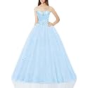Likedpage Women's Sweetheart Ball Gown Tulle Quinceanera Dresses Prom Dress