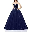 Likedpage Women's Sweetheart Ball Gown Tulle Quinceanera Dresses Prom Dress