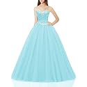 Likedpage Women's Sweetheart Ball Gown Tulle Quinceanera Dresses Prom Dress