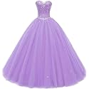 Likedpage Women's Sweetheart Ball Gown Tulle Quinceanera Dresses Prom Dress