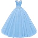 Likedpage Women's Sweetheart Ball Gown Tulle Quinceanera Dresses Prom Dress