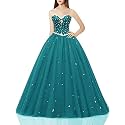 Likedpage Women's Sweetheart Ball Gown Tulle Quinceanera Dresses Prom Dress
