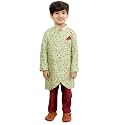 Lil Drama Boys Ethnic Kurta Pyjama Green