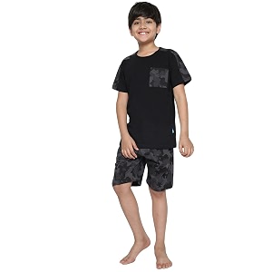 lil tomatoes boys 100 cotton night suit  summer t-shirt amp shorts sleepwear set  soft amp breathable  716 years