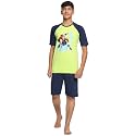 Lil Tomatoes Boys Drawstring Regular Fit Round Neck Thor Printed Cotton Night Suits Ecru