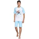 Lil Tomatoes Boys Drawstring Regular Fit Round Neck Thor Printed Cotton Night Suits Ecru