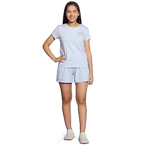 li39l tomatoes girls cotton night suit set  half sleeve t-shirt amp shorts  soft amp breathable summer sleepwear  printed nightsuit for 716 years