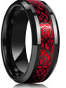 Lila Dragon Black Red Color Base Stainless Steel Finger Ring - Thumb Ring Valentine gift Intelligent Smart Ring Fashion Jewellery Collection propose Lovers Fancy Party wear Stylish latest design Heart king Couples Love Golden