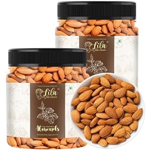 lila dry fruits almonds 100 g x 2  california almond raw and natural badam for healthy snacking  almond for cooking dieting amp breakfast  high in minerals  badaam dry fruits perfect for gifting